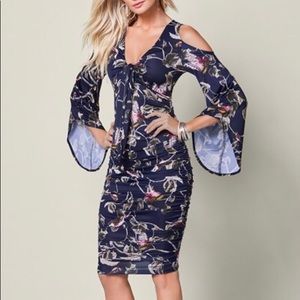 Floral print with Ruched Dress